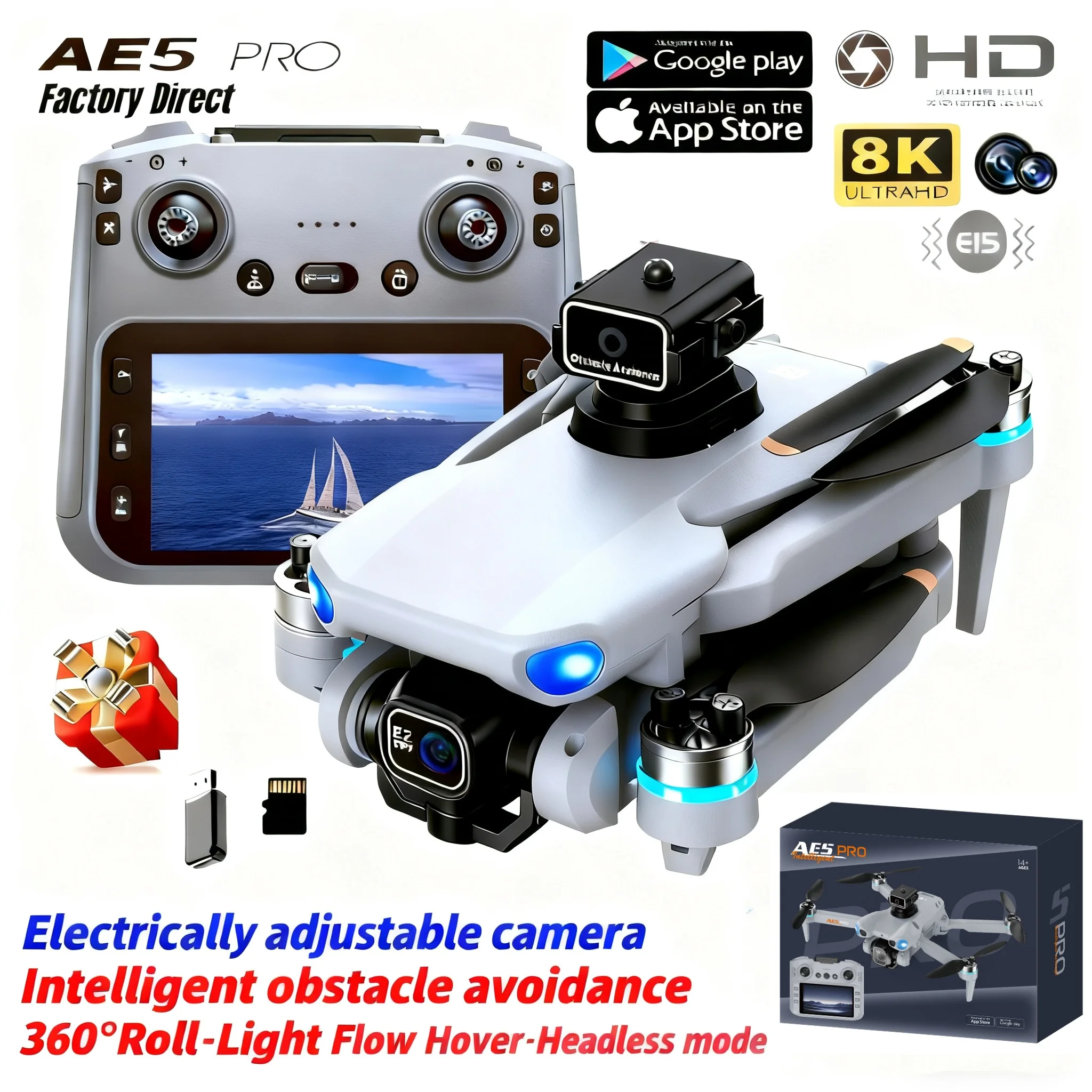 Drone Multispectral - AE5 프로 드론 8K HD 4.5인치