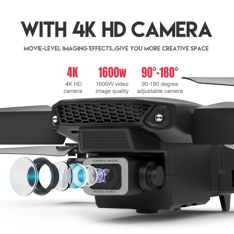 E88 프로 지능형 접이식 드론, 단일/듀얼 카메라 전 - Drone Aerial Photography 리뷰 및 가격