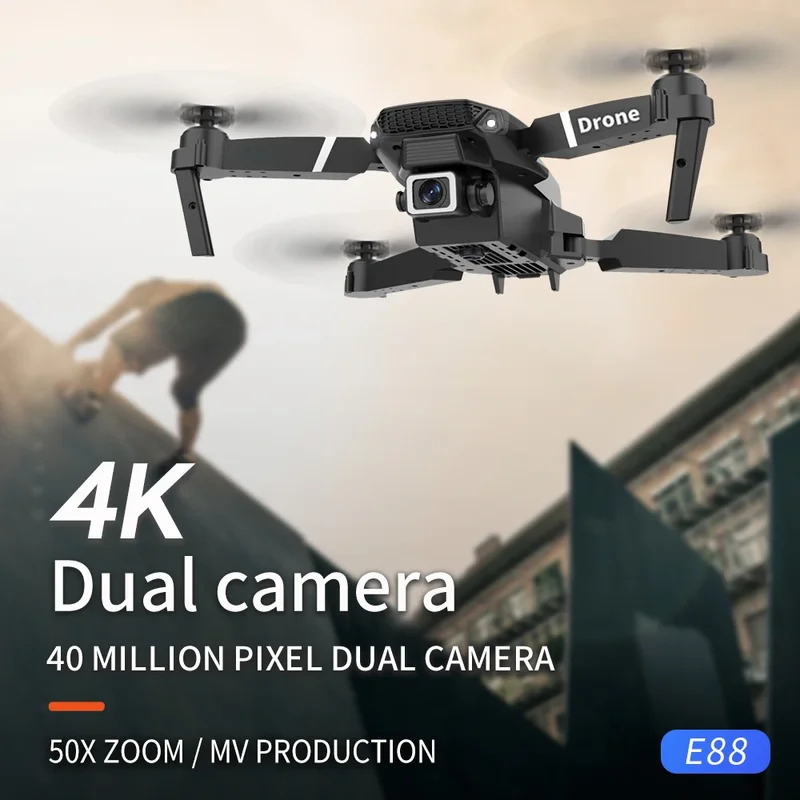 E88 프로 지능형 접이식 드론, 단일/듀얼 카메라 전 - Drone Aerial Photography 리뷰 및 가격